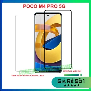 Poco M4 Pro/ Poco X4 GT Redmi Note 11T Pro - Kính cường lực full màn hình viền đen, kính cường lực trong suốt không full