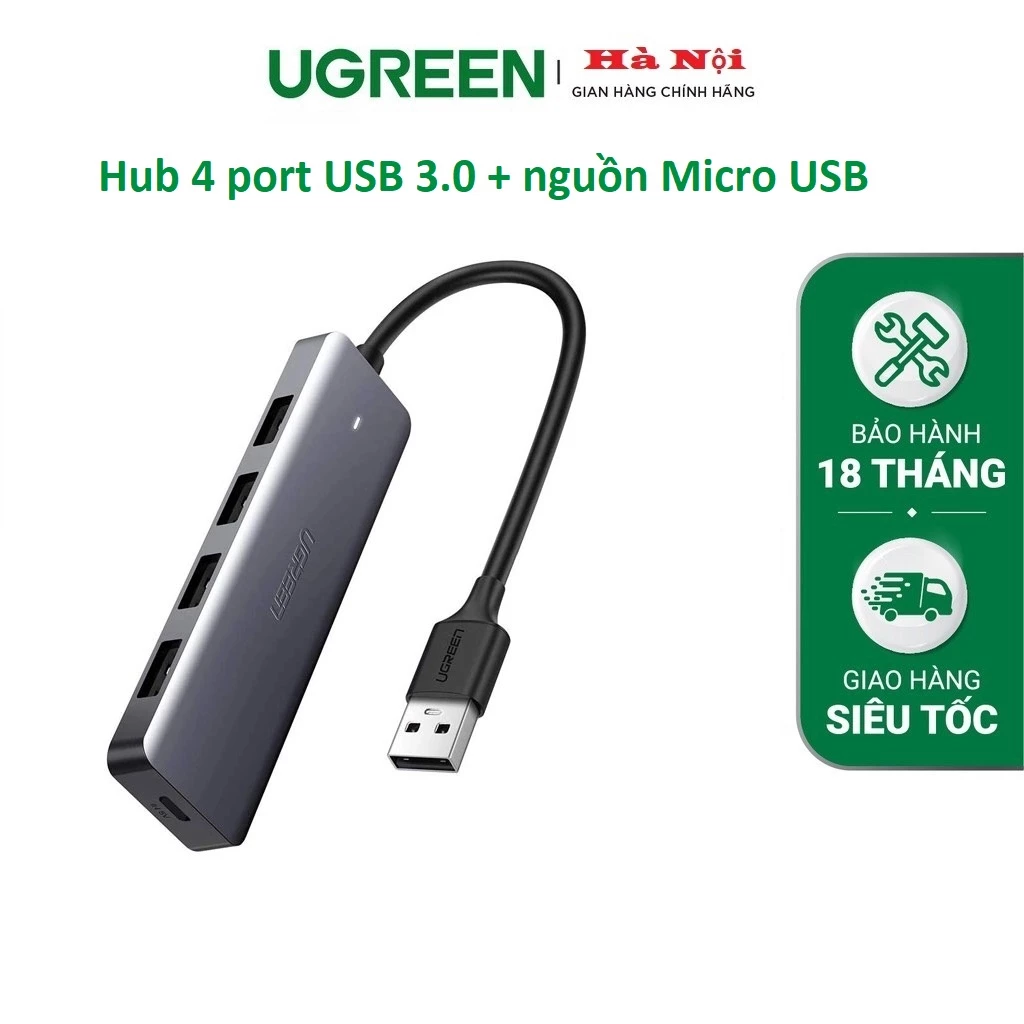 Bộ chia USB 2.0, 3.0 UGREEN 1 ra 4 cao cấp, bảo hành 18 Tháng
