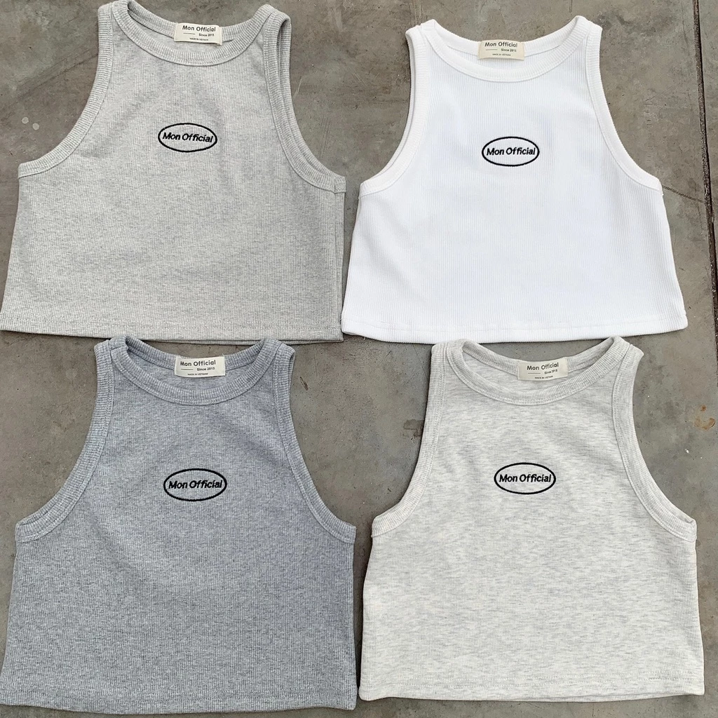 [ XẢ HÀNG ] SS0307 Áo Tank Top Mon Chất Thun Gân Dày Dặn Hình Thêu