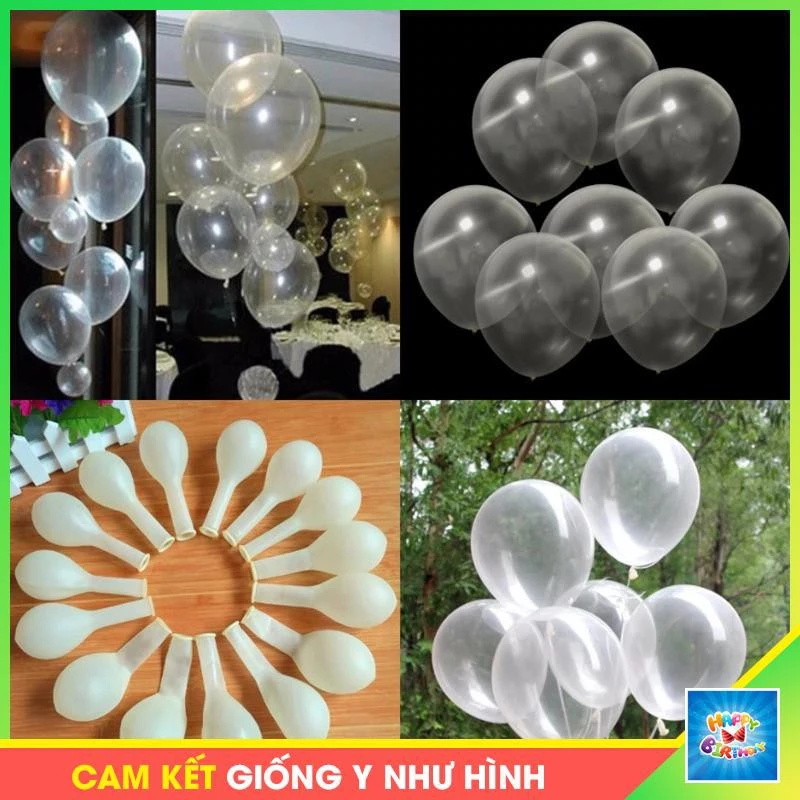 Bóng cao su trong suốt trang trí cỡ 30cm #TrangTriSinhNhat