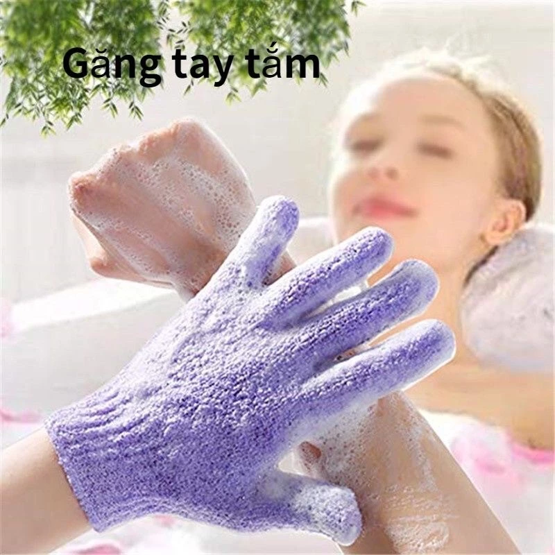 Găng tay tắm tẩy tế bào chết