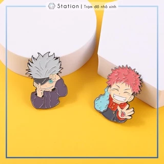 Pin cài áo manga anime Jujutsu Kaisen hình chibi dễ thương tặng kèm khung trưng bày - GC449