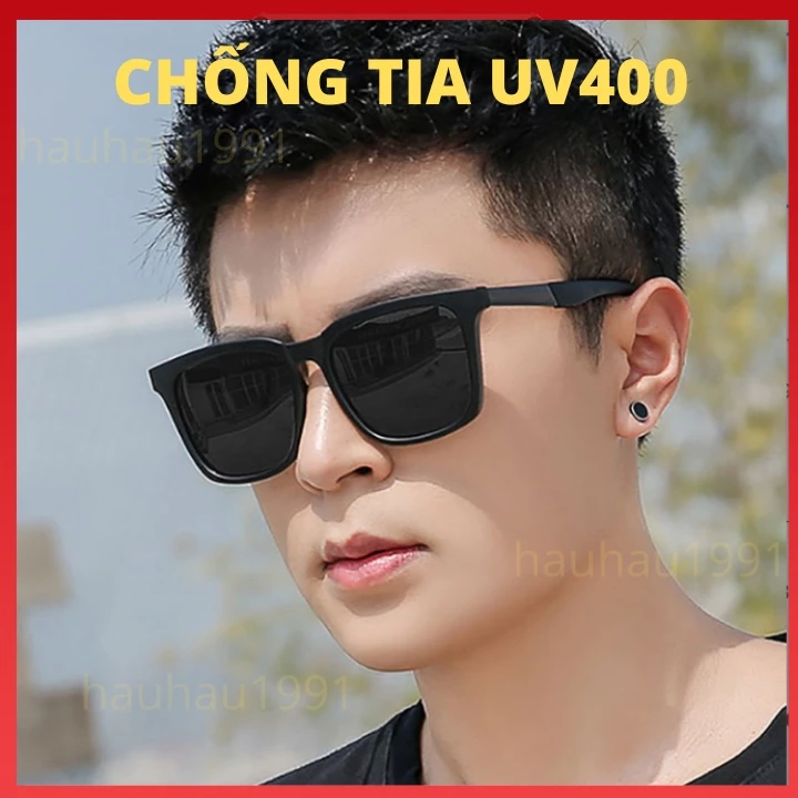 Kính râm nam Kính mát nam, thời trang cho phái mạnh chống tia uv Hàn Quốc GM trẻ trung sang trọng, Kính Đen.