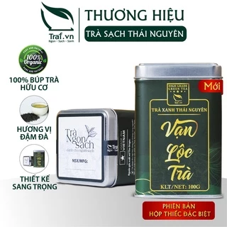 Chè Thái Nguyên Chuẩn VietGAP, ISO, Trà Nõn Tôm Thái Nguyên Vạn Lộc Trà Traf Vina Hộp Thiếc 100G