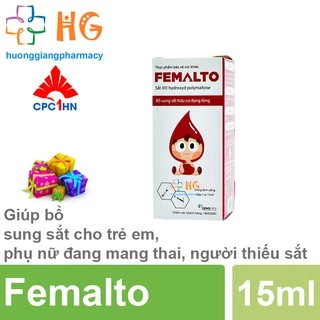 Sắt nước Femalto - Giúp bổ sung sắt cho trẻ em, phụ nữ đang mang thai, người thiếu sắt (Lọ 15ml)