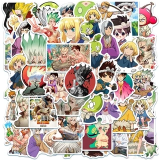 Bộ 50 miếng hình dán chống thấm nước họa tiết dr.stone anime ishigami senkuu chủ đề số 04