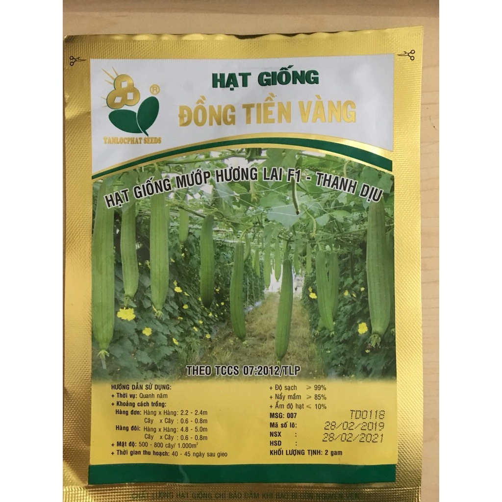 Hạt giống mướp hương lai F1 - Thanh Dịu - Đồng Tiền Vàng (2gam)