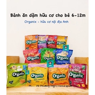 Date 9,11/2024 -2025 Bánh ăn dặm snack Organix cho bé từ 6,7,10,12 tháng UK