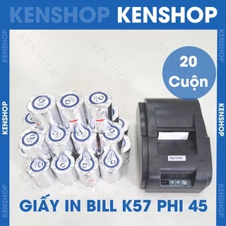 (100 cuộn) Giấy In Bill K57 x45 (57mm) Mực đen Cho máy in bill, giấy in nhiệt k57 - 45