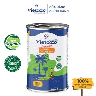 Nước cốt dừa tươi Organic Vietcoco - lon 400ml