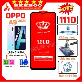 Kính cường lực Oppo A9 (2020) - Cao cấp - Full màn hình 111D và Trong suốt - Độ cứng 10H [FreeShip_50K].