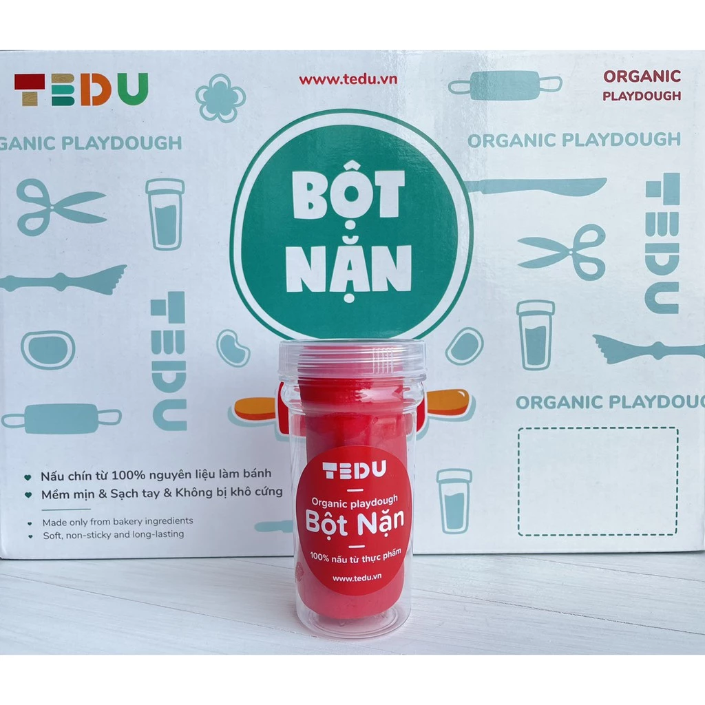 Bột nặn đất nặn an toàn Tedu hủ 140gram - Màu đỏ