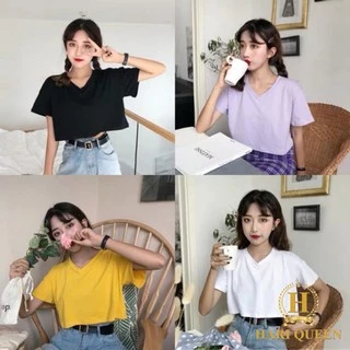 Áo croptop cổ tim nhiều màu HARIQUEEN