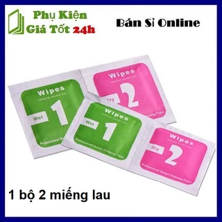 2 Bộ Giấy lau cường lực lau kính 1 lau ướt 2 lau khô , lau sạch bụi bẩn trên điện thoại