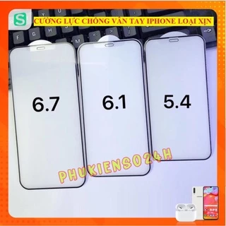 Kính CL Chống Vân Tay iPhone 7 plus 8 plus X XS XS MAX XR IP 11 IP 12...Cường Lực 2.5D FULL Màn Viền Kính Bóng