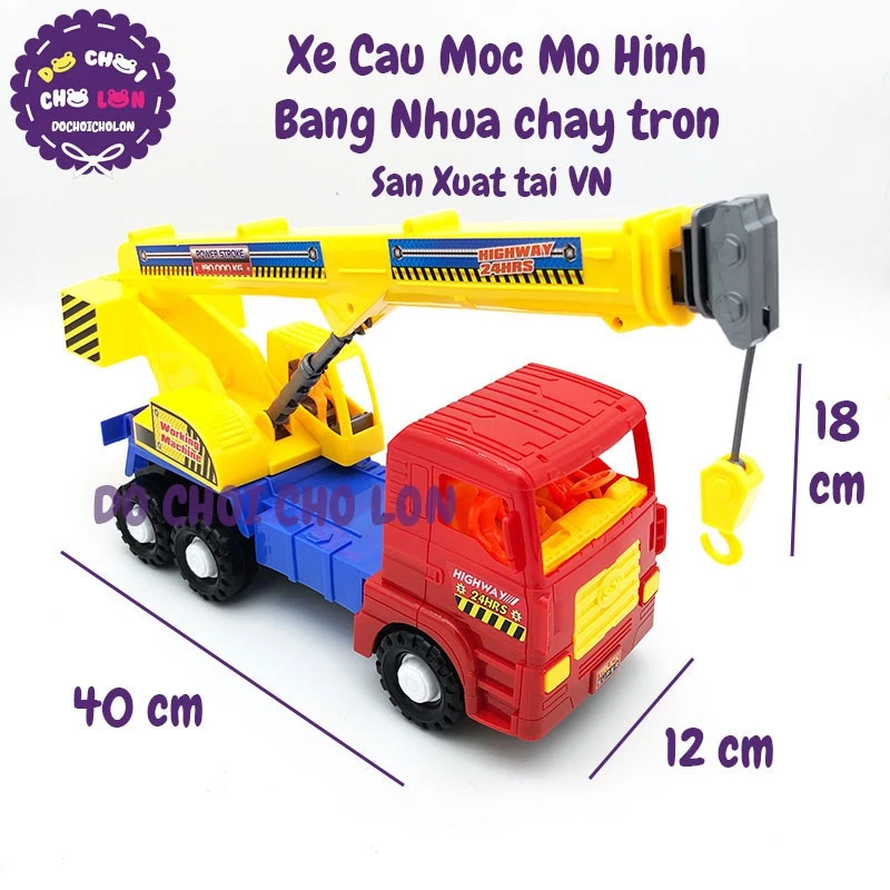 Đồ chơi xe cẩu móc SH011 bằng nhựa chạy trớn size 40x12x18cm