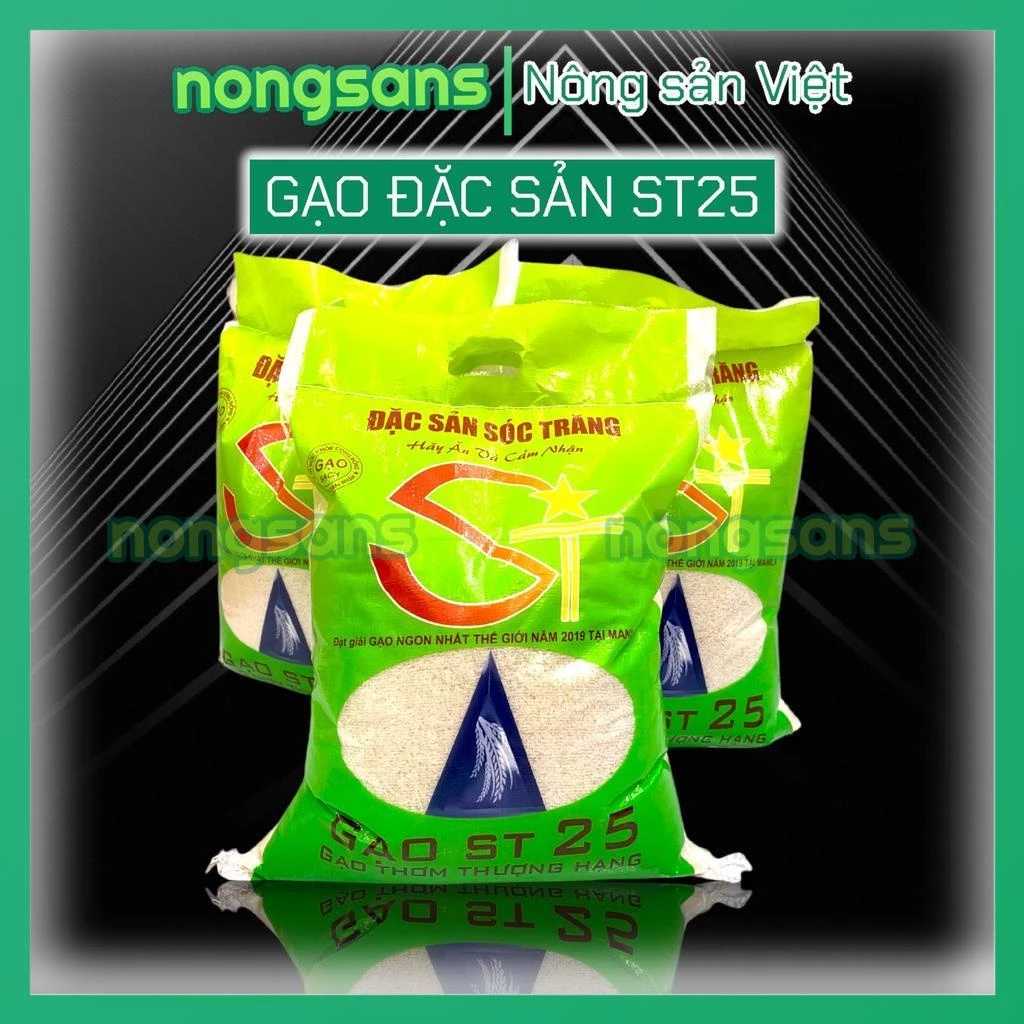 Gạo ST25 𝐁𝐀𝐎 𝟓𝐊𝐆 Đặc sản Gạo ST Sóc Trăng thơm ngon cao cấp