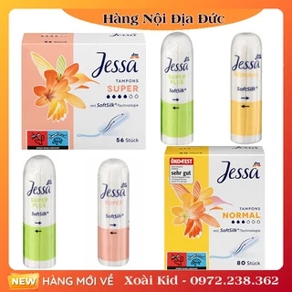 (Tách lẻ có Che Tên) Tampon Jessa / Facelle nội địa Đức đủ size của Đức - Băng vệ sinh dạng nút -Date mới nhất Đủ Bill