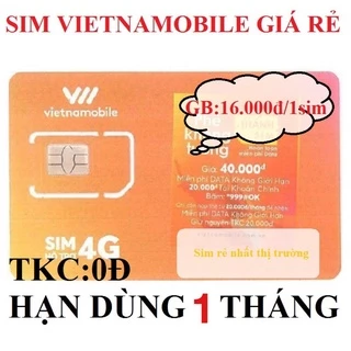 Sim số vietnamobile nhận mã code otp hạn dùng 1 tháng