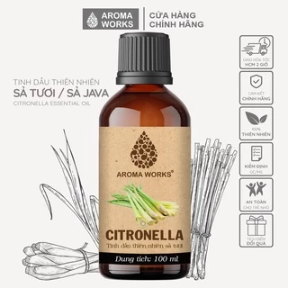 [Mã BMLT35 giảm đến 35K] Tinh dầu Sả tươi / Sả Java Aroma Works xông phòng, đuổi muỗi, thanh lọc không khí - Citronella