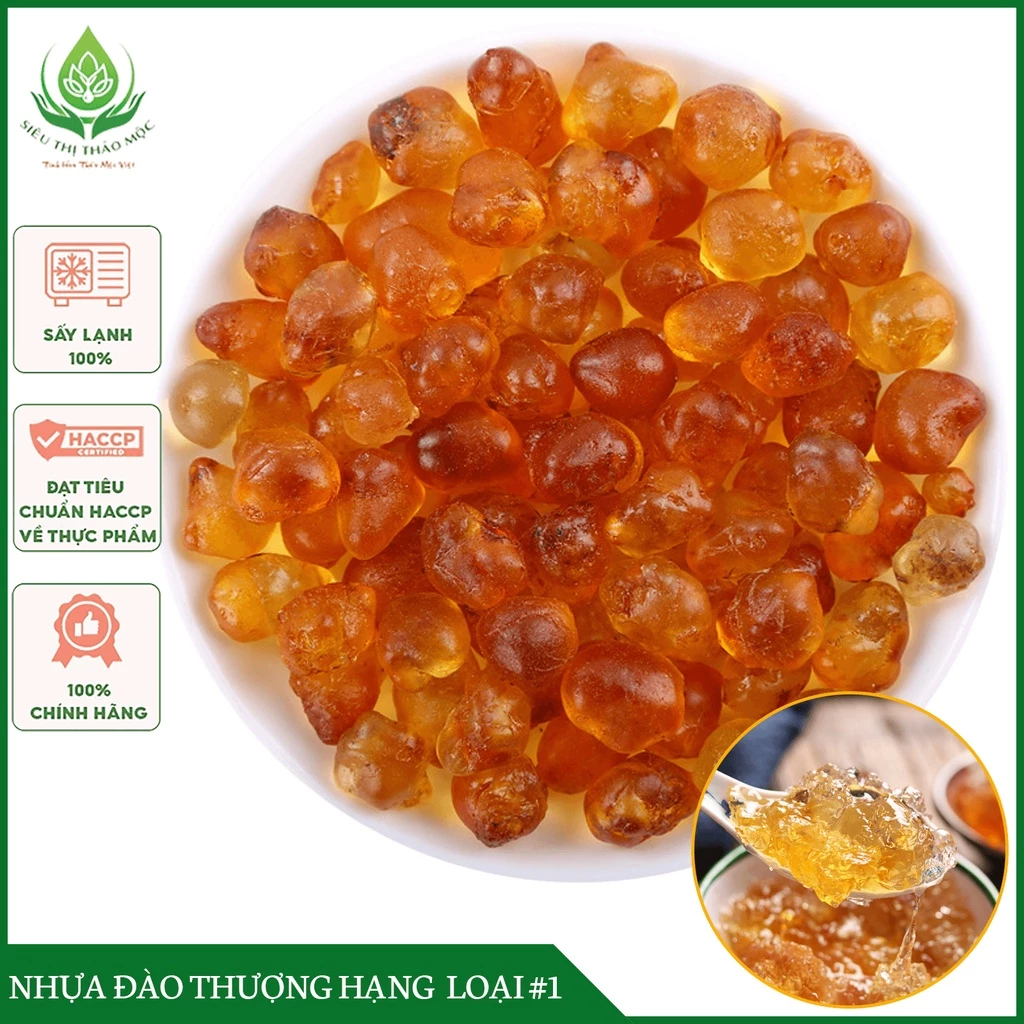 ✅[HÀNG LOẠI 1] Nhựa Đào Mủ Đào 1Kg Thượng Hạng Hạt Lệ Đào Chất Lượng Giải Nhiệt và Làm Đẹp Da