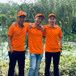 Áo Thun đồng phục Nam/Nữ Cổ Bẻ Màu Cam Cá Tính, Năng Động, Áo team, Hội Nhóm, Áo Thun Công Sở - Vải Thun Thái Co Giãn