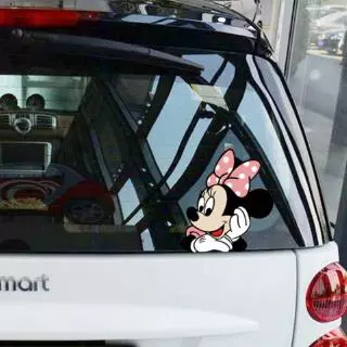 Sticker Dán Trang Trí Xe Hơi Hình Chuột Minnie Dễ Thương