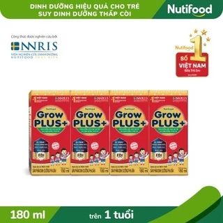 Lốc 4 Hộp Nutifood GROW PLUS SDD 180ml - 110ml Đỏ