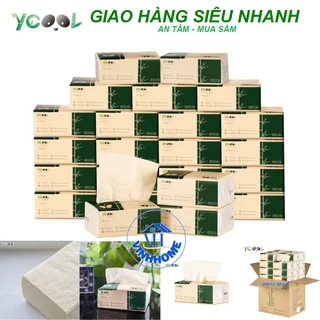 Khăn giấy ăn gấu trúc, khăn giấy than tre YCOOL dai, mềm, mịn 1 gói/ 300 tờ/ 4 lớp Vinhhome.store