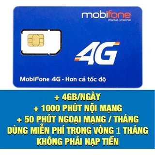 <<<SIM SIÊU KHUYẾN MÃI Mobifone C90N>>> ƯU ĐÃI KHỦNG 4GB/NGÀY/THÁNG - GỌI Mobifone 1000 PHÚT +  50 PHÚT GỌI NGOẠI MẠNG