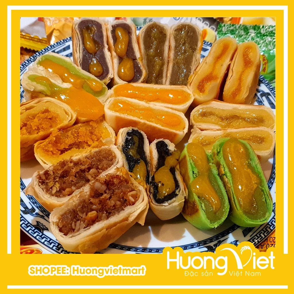 Combo Bánh pía kim sa Tân Huê Viên 10 bánh 10 vị khác nhau, bánh pía Sóc Trăng mini, đồ ăn vặt Sài Gòn [10 BÁNH]