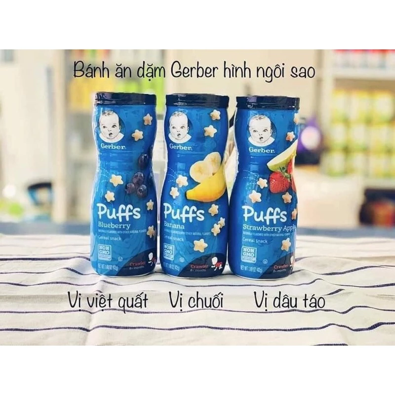 Bánh ăn dặm Gerber cao NON GMO nhiều vị