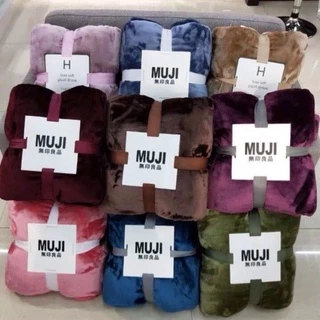 Chăn lông tuyết Muji 2 lớp siêu mềm mịn 2m x 2m3 - Nhiều màu