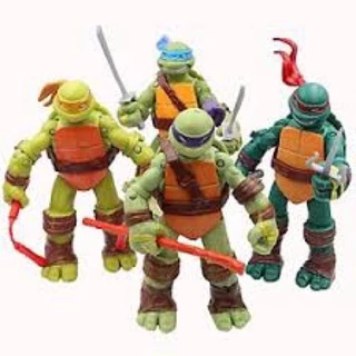 [ SIÊU RẺ ] Combo 04 Mô Hình Nhân Vật Ninja Rùa Mẫu 01 - Cao 12cm