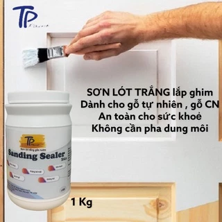 SƠN LÓT TRẮNG 1 Kg ( gốc nước ) dành cho gỗ công nghiệp và gỗ tự nhiên , không mùi an toàn cho sức khỏe