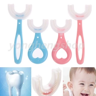 Bàn chải đánh răng hình chữ u bằng silicone cho bé 2-12 tuổi