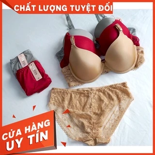 Bộ đồ lót mút mỏng su phối ren có gọng classic