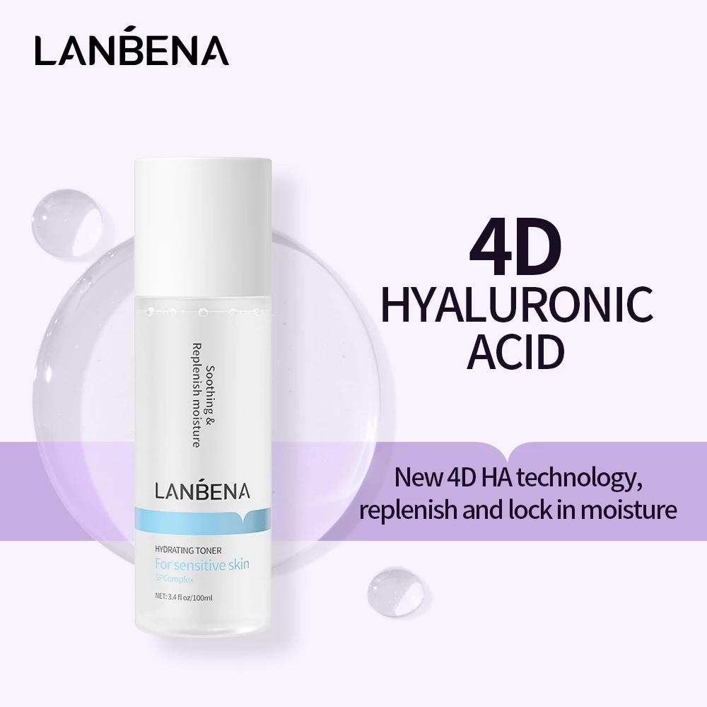 Toner Lanbena chứa thành phần axit hyaluronic dưỡng ẩm dưỡng trắng tái tạo dưỡng trắng da 100ml