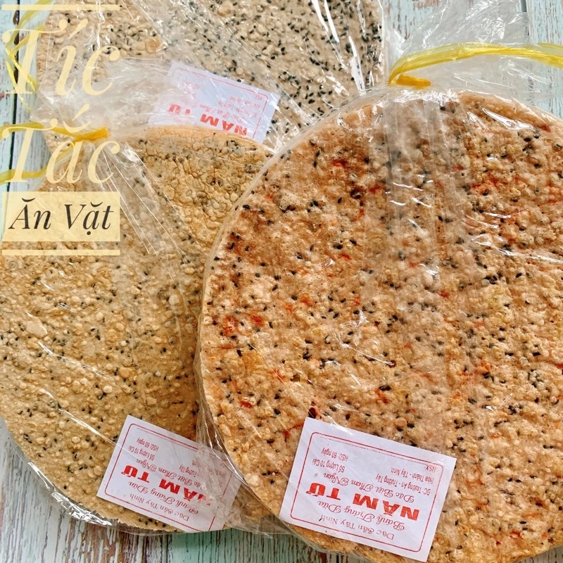 Bịch 10 Cái Bánh Đa Tép - Bánh Đa Mè Dừa Thơm Ngon Béo Giòn Rụm - Bánh Tráng Nướng Đặc Sản Tây Ninh