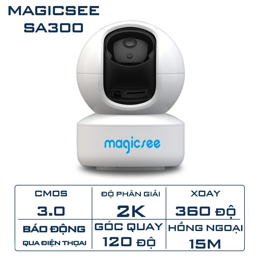 Camera giám sát không dây wifi Magicsee SA300 Cmos 3.0mp Độ phân giải 2K