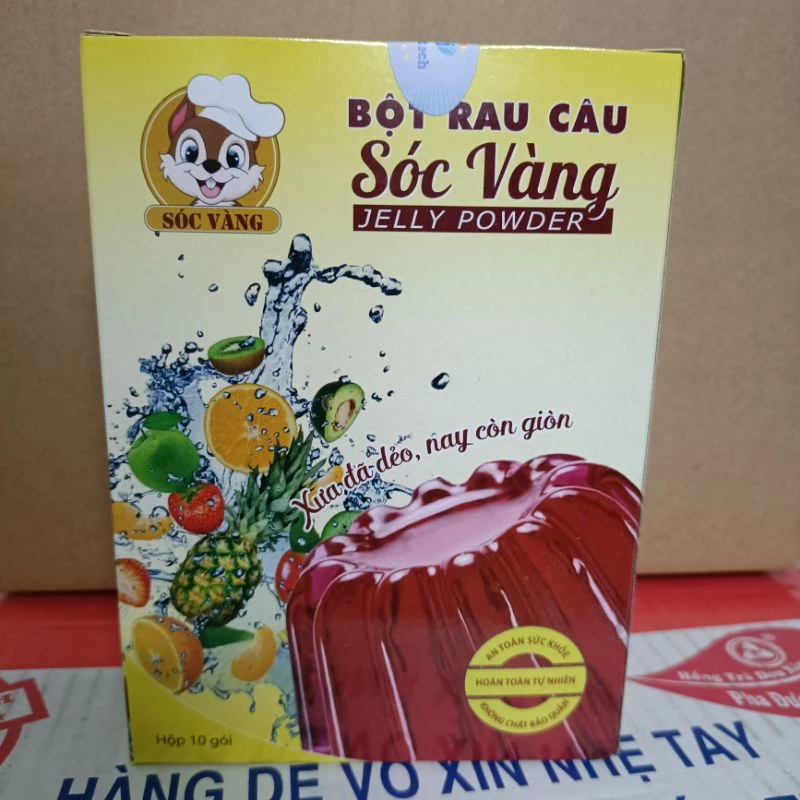 Bột rau câu Sóc vàng hộp 10 gói (gói 12g)