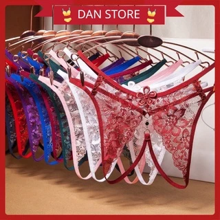 Quần Lót Nữ - Quần Lót Nữ Ren thiết kế Hở Đáy đính hoa gợi cảm sexy DAN STORE MÃ 2248