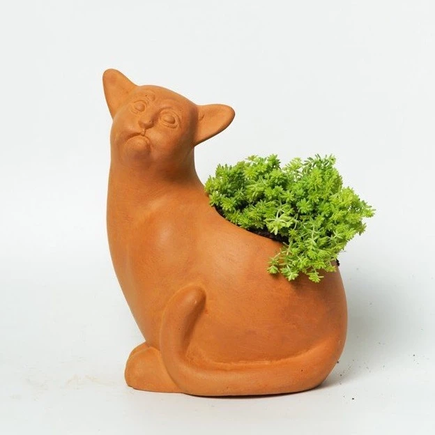 Chậu Trồng Cây Đất Nung Con Mèo / Terra Cotta Cat Planter - TC25