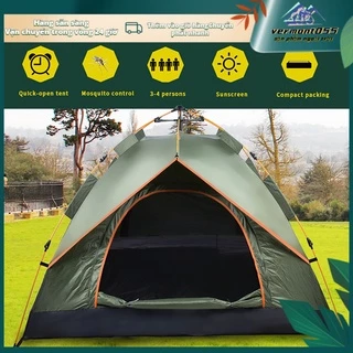 💯Có thể bán buôn😁 Lều Cắm Trại Tự Động Chống Tia UV Chống Thấm Nước Cho Gia Đình 3-4 Người 💖Hàng giao ngay💖 vermont055
