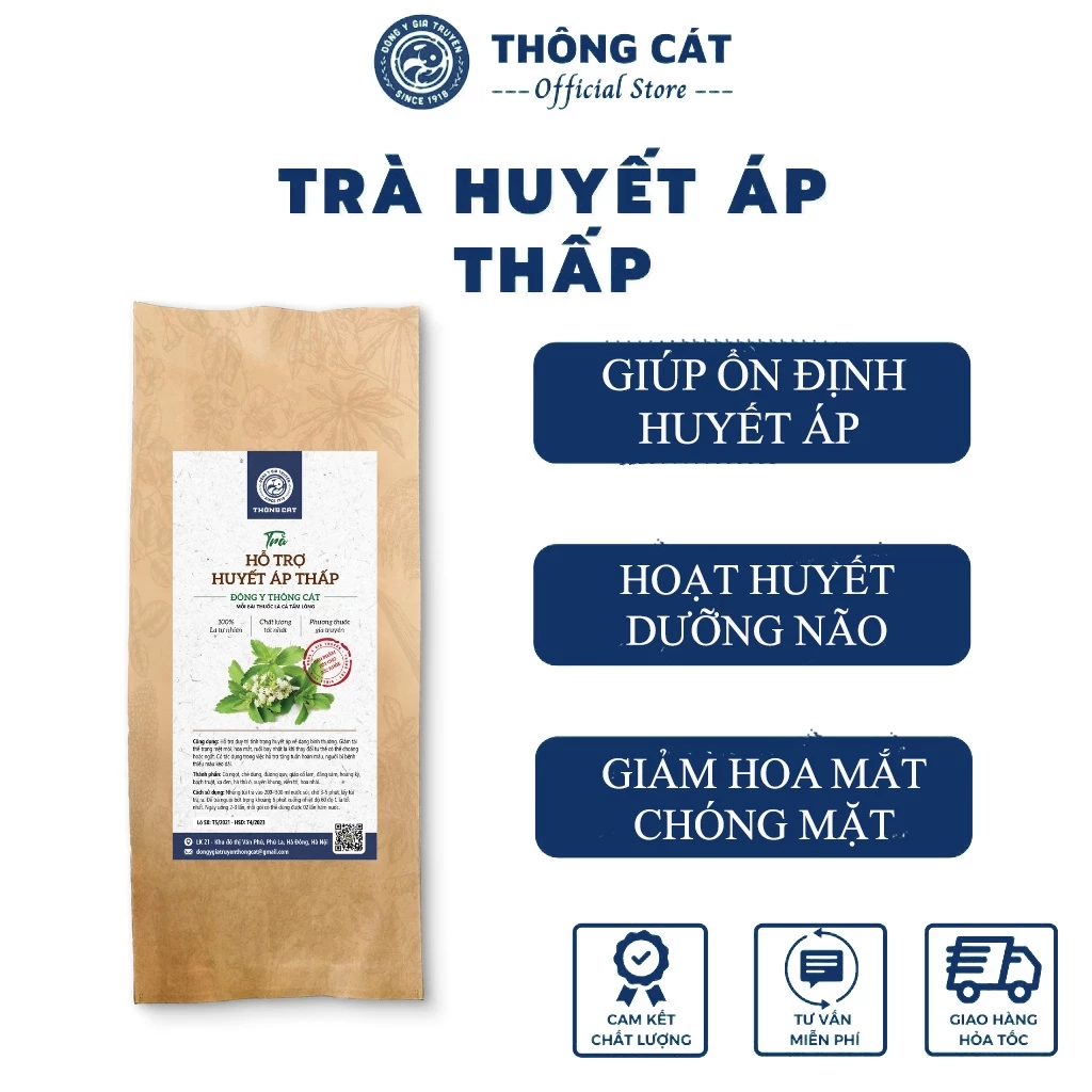 Trà Huyết Áp Thấp, hỗ trợ ổn định huyết áp, giảm đau đầu, hoa mắt, chóng mặt hiệu quả - Thông Cát