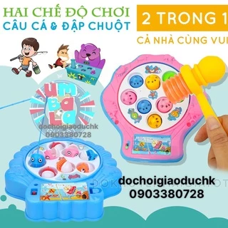 đồ chơi câu cá kiêm đồ chơi đập chuột 2 in 1 dùng pin có phát nhạc cho bé