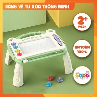 Bảng vẽ cho bé,bảng viết từ tính thông minh nhỏ gọn đáng yêu có con dấu và bút sapo kids