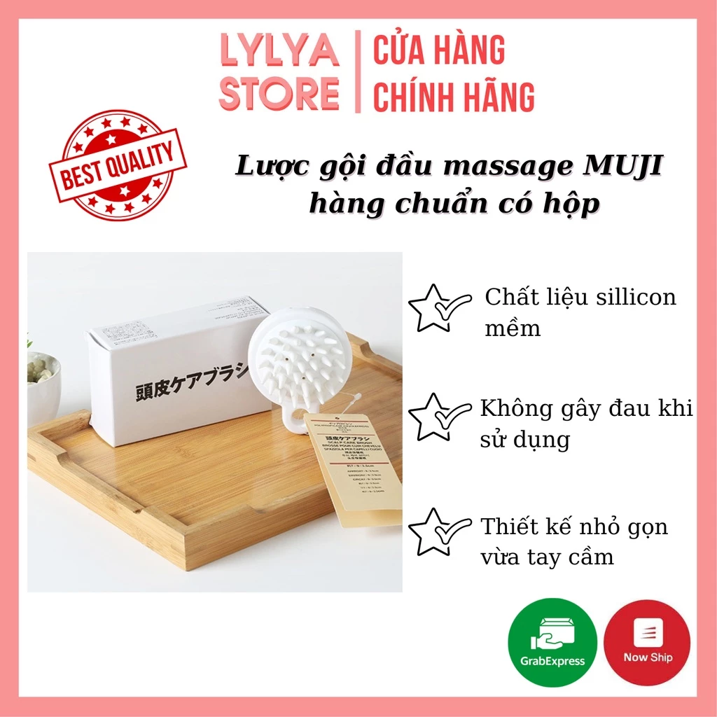 Lược gội đầu Muji xuất Nhật mát xa đầu giảm stress, làm sạch da đầu, kích thích mọc tóc LYLYA STORE