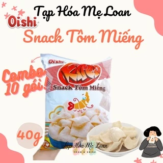 COMBO 10 Gói Bánh Snack Bim Bim Tôm Miếng Kirei Oishi 32g