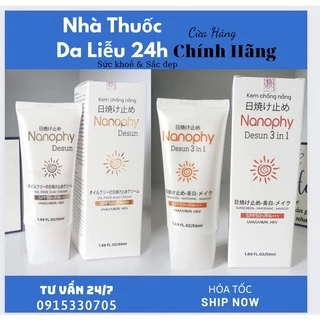 Kem chống nắng Nanophy Desun spf50/ PA +++ cho da dầu và da nhạy cảm - Nhà Thuốc Da Liễu 24h